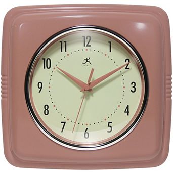 Infinity Instruments Square Retro Wall Clock 9.25-Inch