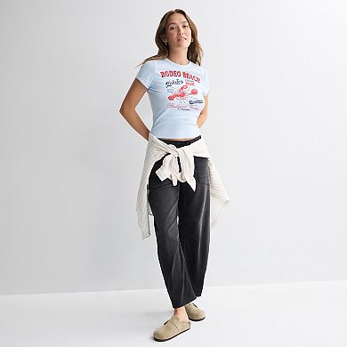 Juniors' madden girl Contrast Ringer Graphic Baby Tee