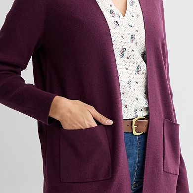 Women's Croft & Barrow® Polished Open Front Sweater Cardigan