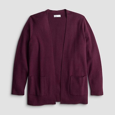 Women's Croft & Barrow® Polished Open Front Sweater Cardigan
