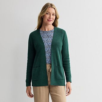 Women's Croft & Barrow® Polished Open Front Sweater Cardigan