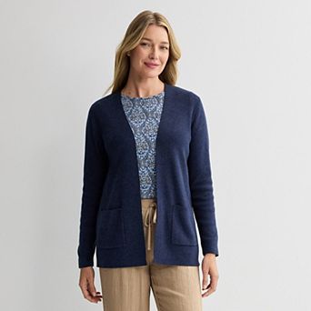 Women's Croft & Barrow® Polished Open Front Sweater Cardigan