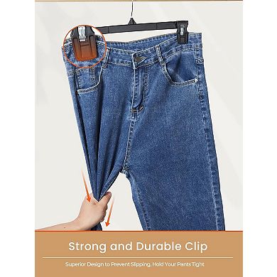 HOUSE DAY Plastic Pants Skirts Hangers 12inch with Non-Slip Big Clips 25 Pack