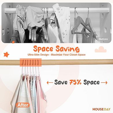 HOUSE DAY 11 Inch Non-Slip Durable Plastic Baby and Kids Hangers 20 Pack
