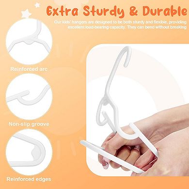 HOUSE DAY 11 Inch Non-Slip Durable Plastic Baby and Kids Hangers 20 Pack