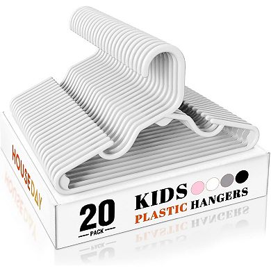 HOUSE DAY 11 Inch Non-Slip Durable Plastic Baby and Kids Hangers 20 Pack
