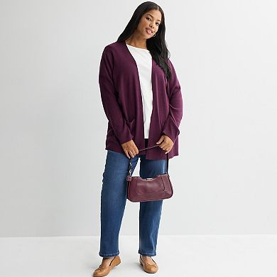 Women's Croft & Barrow® Polished Open Front Cardigan Sweater
