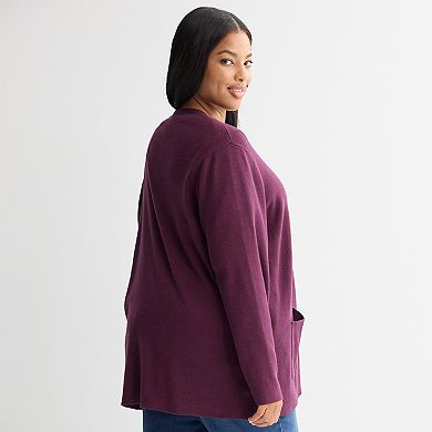 Women's Croft & Barrow® Polished Open Front Cardigan Sweater