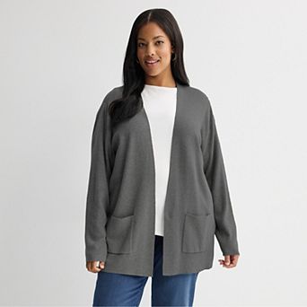 Women's Croft & Barrow® Polished Open Front Cardigan Sweater