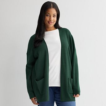Women's Croft & Barrow® Polished Open Front Cardigan Sweater