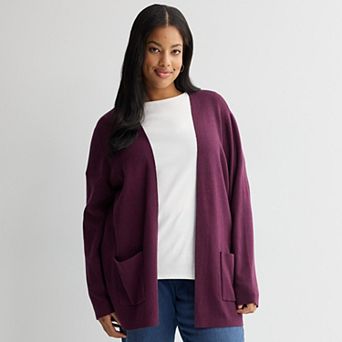 Women's Croft & Barrow® Polished Open Front Cardigan Sweater