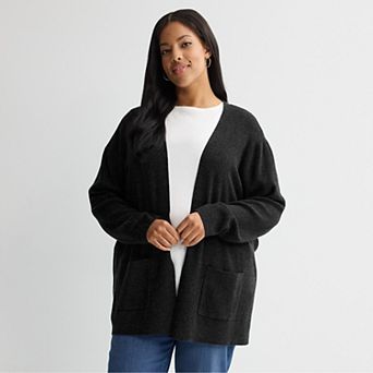 Women's Croft & Barrow® Polished Open Front Cardigan Sweater
