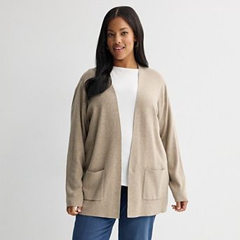 Women's Croft & Barrow® Polished Open Front Cardigan Sweater