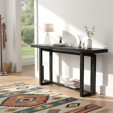 Homy Casa 59" Narrow Console Table, Modern Entryway & Sofa Table for Hallway, Living Room & Foyer