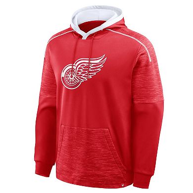 Men's Fanatics Red Detroit Red Wings Goaltender Defender Pullover Hoodie