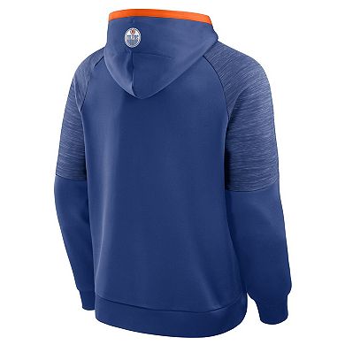 Men's Fanatics Royal Edmonton Oilers Goaltender Defender Pullover Hoodie