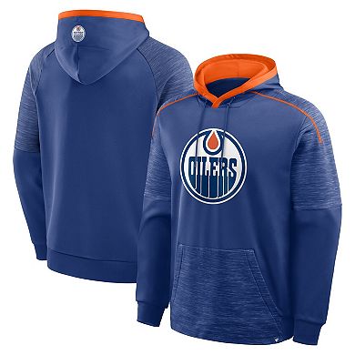 Men's Fanatics Royal Edmonton Oilers Goaltender Defender Pullover Hoodie