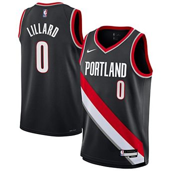 Youth Nike Damian Lillard Black Portland Trail Blazers Swingman Jersey - Icon Edition