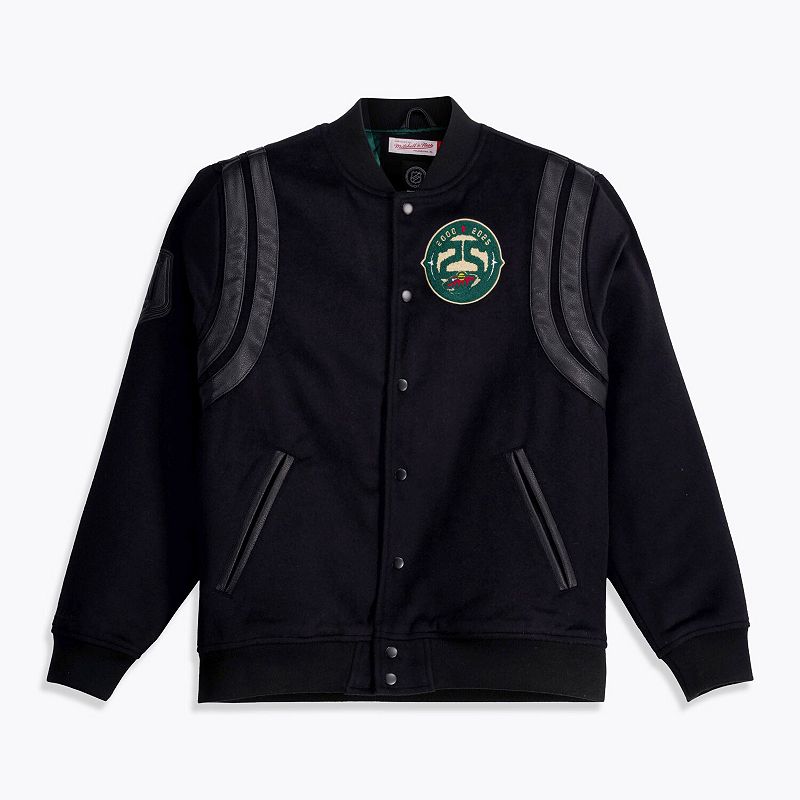 Men's Mitchell & Ness Black Minnesota Wild Walk The Tunnel Full