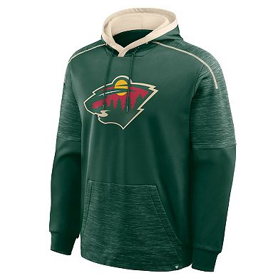 Men's Fanatics Green Minnesota Wild Goaltender Defender Pullover Hoodie