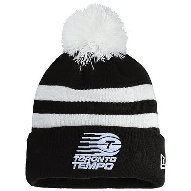 Unisex New Era Black Toronto Tempo Core Cuffed Knit Hat with Pom