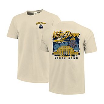 Men's Image One Natural Notre Dame Fighting Irish Comfort Colors Hand-Drawn Campus Stack T-Shirt