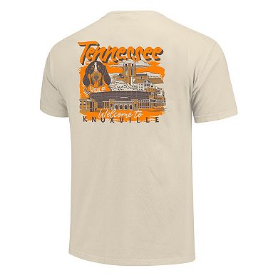 Men's Image One Natural Tennessee Volunteers Comfort Colors Hand-Drawn Campus Stack T-Shirt
