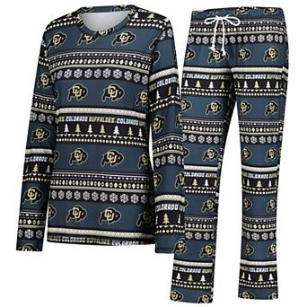 Women's Concepts Sport Black Colorado Buffaloes Ugly Sweater Holiday Long Sleeve Top & Pants Sleep Set