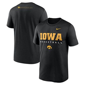 Men's Nike Black Iowa Hawkeyes 2025 Courtside Basketball Legend Dri-FIT T-Shirt