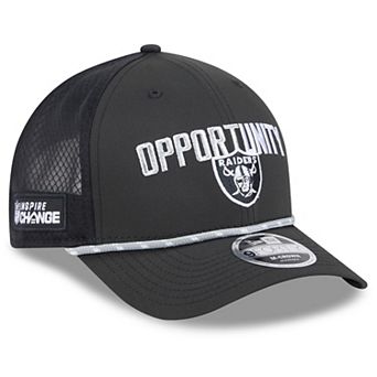 Men's New Era Black Las Vegas Raiders 2025 Inspire Change 9FORTY M-Crown Adjustable Hat