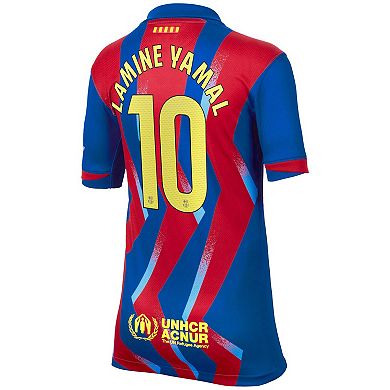 Youth Nike Lamine Yamal Blue Barcelona 2025/26 Fourth Replica Jersey