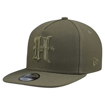 Youth New Era Olive Houston Texans Color Pack A-Frame 9FIFTY Snapback Hat
