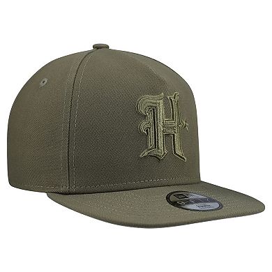 Youth New Era Olive Houston Texans Color Pack A-Frame 9FIFTY Snapback Hat