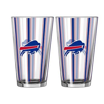 Logo Brands Buffalo Bills Two-Piece 16oz. Striped Pint Glass Set