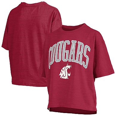 Women's Pressbox Crimson Washington State Cougars Nelson T-Shirt