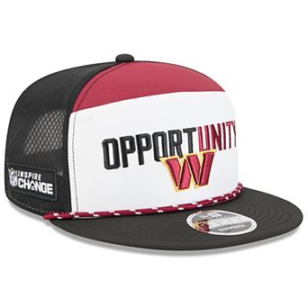 Men's New Era White/Black Washington Commanders 2025 Inspire Change Split Panel 9FIFTY Snapback Hat