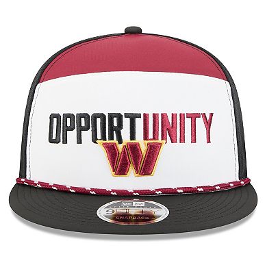 Men's New Era White/Black Washington Commanders 2025 Inspire Change Split Panel 9FIFTY Snapback Hat