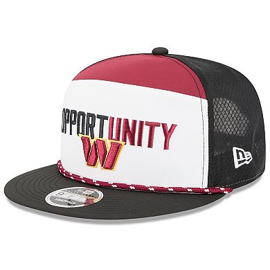 Men's New Era White/Black Washington Commanders 2025 Inspire Change Split Panel 9FIFTY Snapback Hat