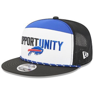 Men's New Era White/Black Buffalo Bills 2025 Inspire Change Split Panel 9FIFTY Snapback Hat