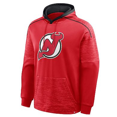 Men's Fanatics Red New Jersey Devils Goaltender Defender Pullover Hoodie