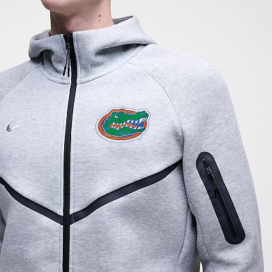 Men's Nike Heather Gray Florida Gators Tech Fleece Full-Zip Windrunner Hoodie