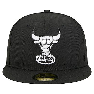 Men's New Era Black Chicago Bulls 59FIFTY Fitted Hat