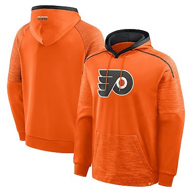 Men's Fanatics Orange Philadelphia Flyers Goaltender Defender Pullover Hoodie