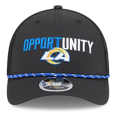 Men's New Era Black Los Angeles Rams 2025 Inspire Change 9FORTY M-Crown Adjustable Hat