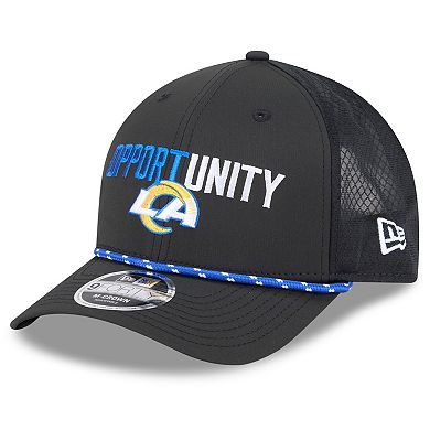Men's New Era Black Los Angeles Rams 2025 Inspire Change 9FORTY M-Crown Adjustable Hat