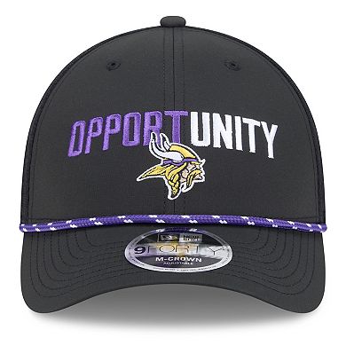 Men's New Era Black Minnesota Vikings 2025 Inspire Change 9FORTY M-Crown Adjustable Hat