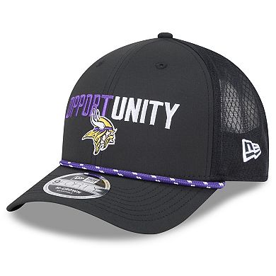 Men's New Era Black Minnesota Vikings 2025 Inspire Change 9FORTY M-Crown Adjustable Hat