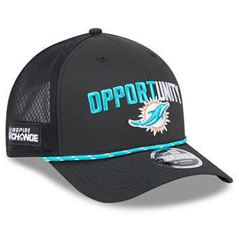 Men's New Era Black Miami Dolphins 2025 Inspire Change 9FORTY M-Crown Adjustable Hat