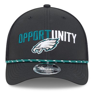 Men's New Era Black Philadelphia Eagles 2025 Inspire Change 9FORTY M-Crown Adjustable Hat