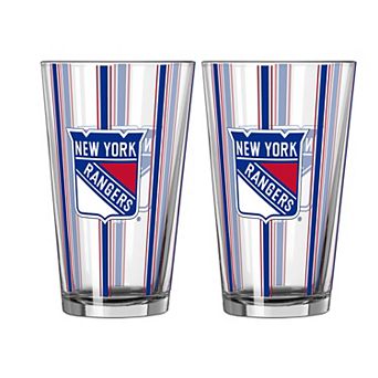 Logo Brands New York Rangers Two-Piece 16oz. Striped Pint Glass Set